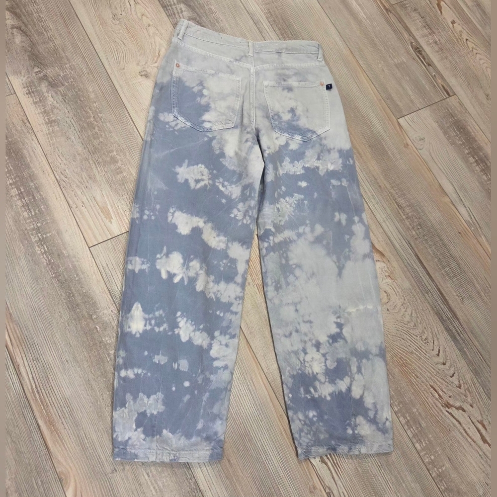 Pilcro High Rise Straight Tie-Dye Jeans- Light Wash- Super Nice On!! - Picture 7 of 13